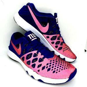 Nike Train Speed 4 AMP NY Giants Mens Pre-owned Blue/Red Running Sneakers- sz. 7